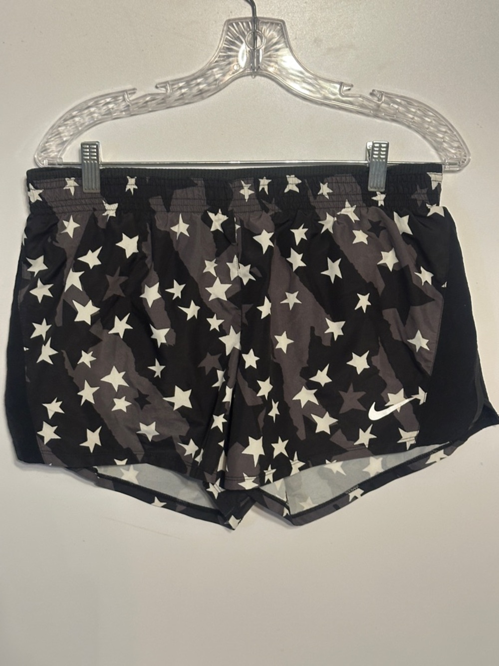 Nike Star-Print Athletic Shorts in Black & White